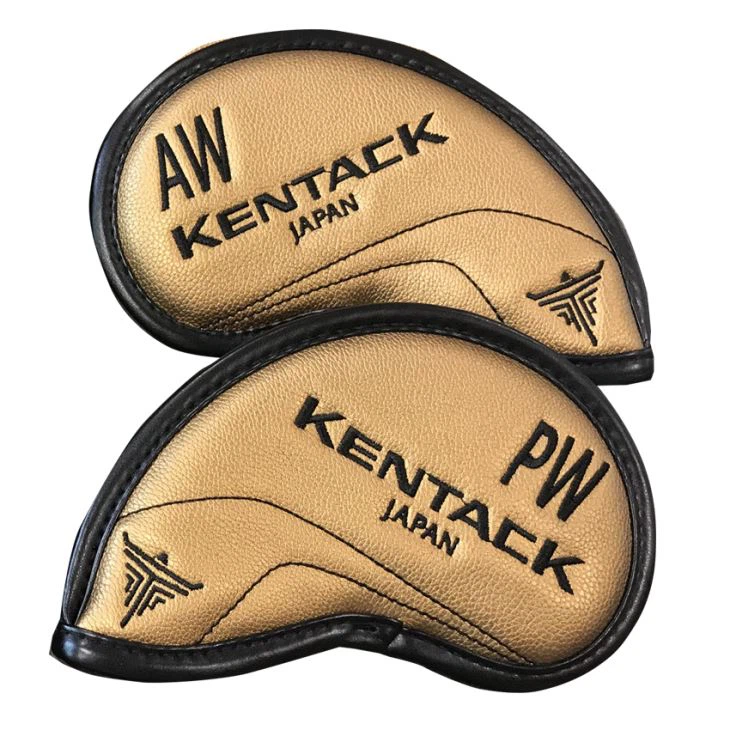Kentack Golden Color Polyurethane PU Golf Iron Headcover Factory Kentack Golden Color Polyurethane PU Golf Iron Headcover Factory
